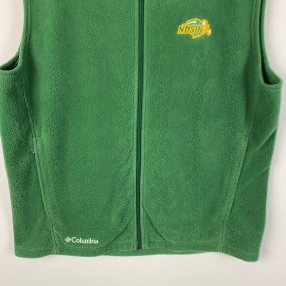 Columbia NDSU Bisons Fleece Vest Large Green Zip North Dakota State University - Picture 4 of 11